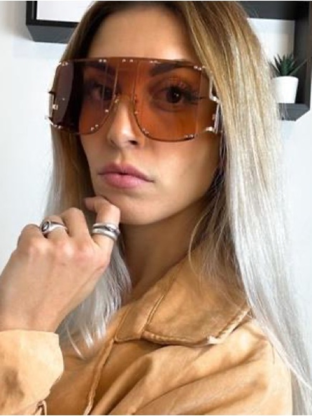 Affordable Fashion Finds Amber Oversized Shield Sunglasses